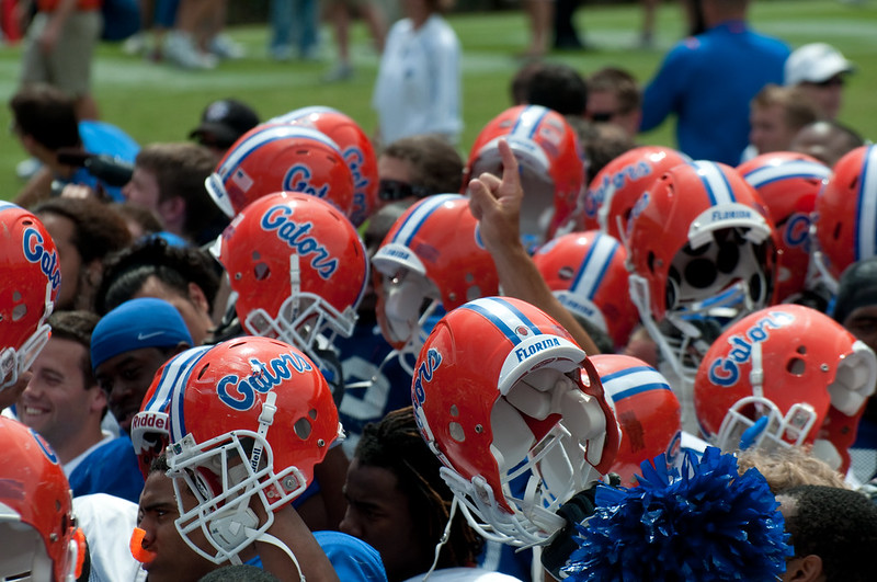 University of Florida football helmets. Photo by photo-gator on Flickr